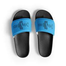 Load image into Gallery viewer, Women&#39;s slides (Black &amp; Deep Sky Blue)
