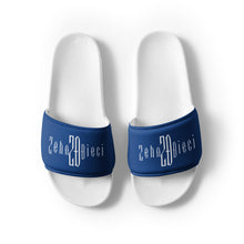 Load image into Gallery viewer, Women&#39;s slides (White &amp; Dark Cerulean)
