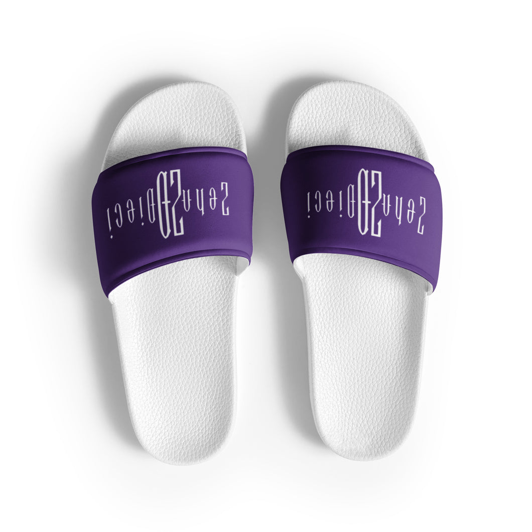 Women's slides (White & Indigo)