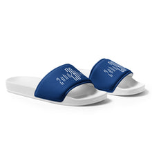 Load image into Gallery viewer, Women&#39;s slides (White &amp; Dark Cerulean)
