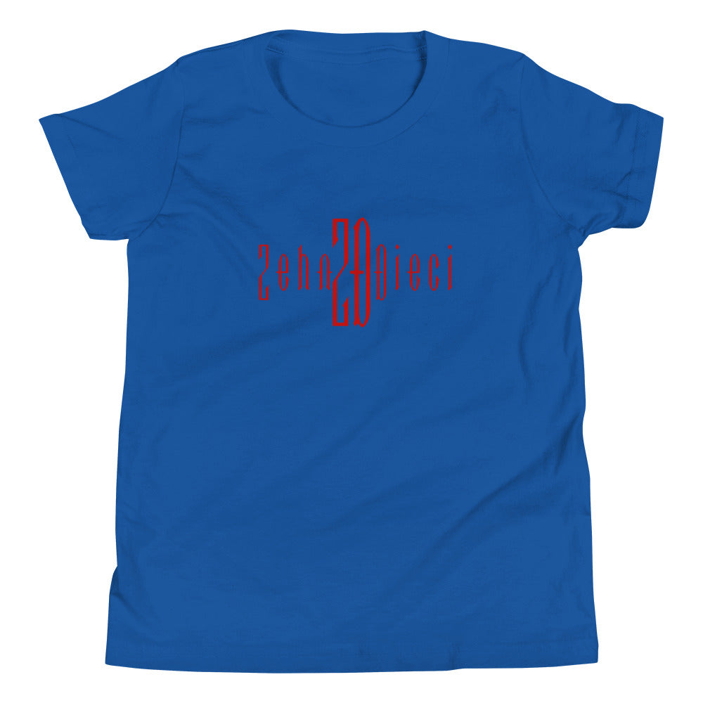 Youth Short Sleeve T-Shirt (Royal Blue w/Red)